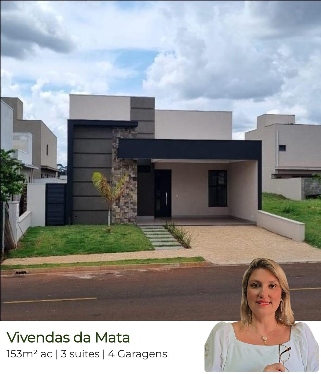 Casa de condomínio à venda, no Vivendas da Mata, em Ribeirão Preto, Vivendas Da Mata, com 3 quartos, 153m² - Glaucia Afonso Imóveis
